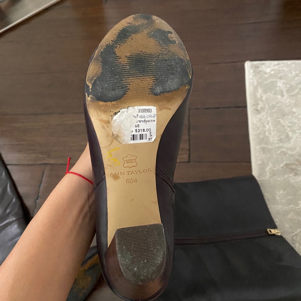 Wide Calf Ann Taylor Black Heeled Boots - Picture 5 of 5